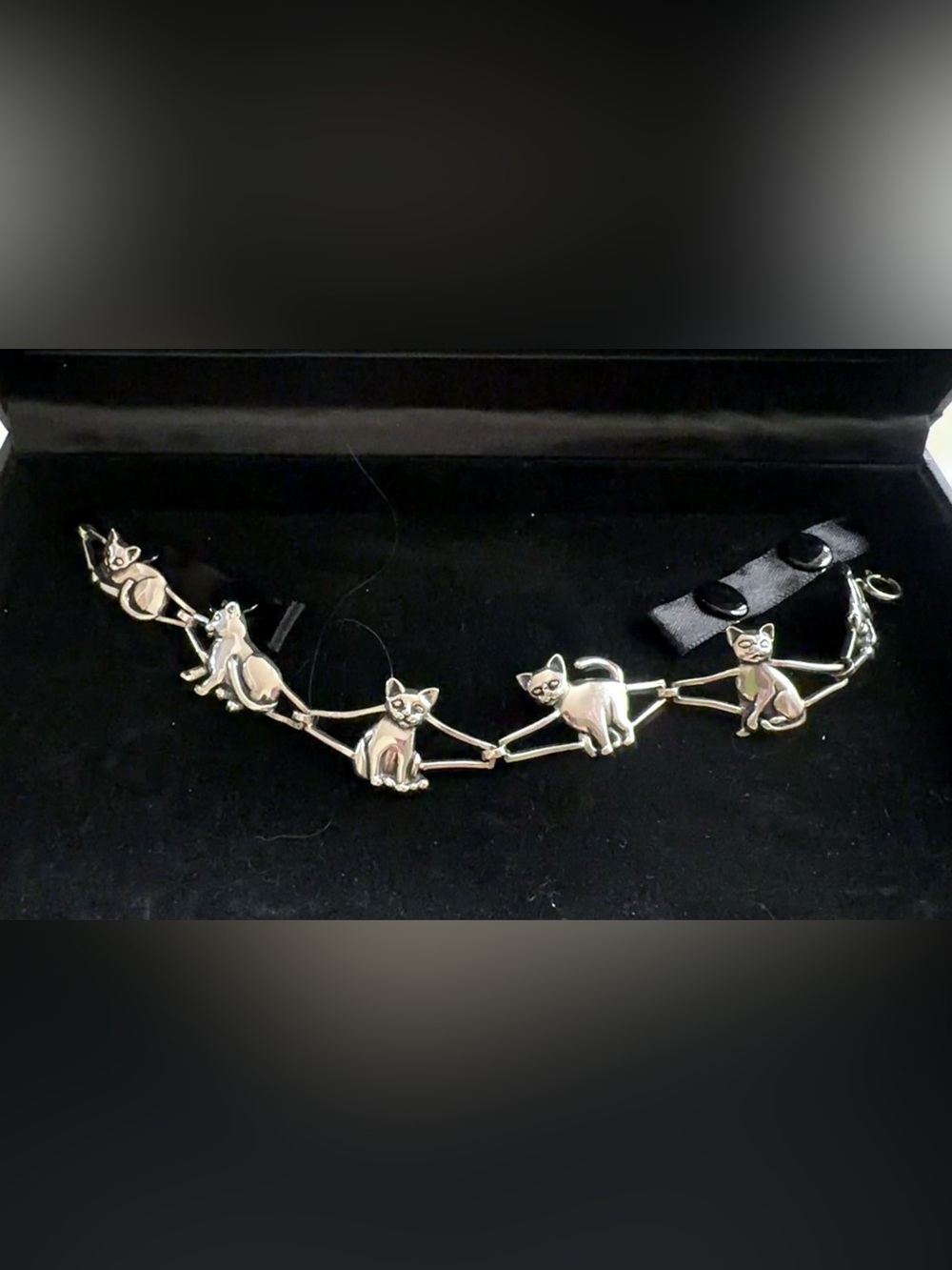 Kabana 925 Silver Cat Link Bracelet